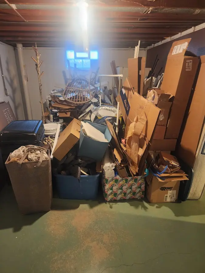 Roll-off dumpster container at job site for 2 Yard Dumpster Rental in Yorkshire